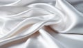 Closeup of elegant crumpled white silk fabric cloth background with luxurious texture and design Royalty Free Stock Photo