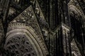 Closeup element of the architecture of the Gothic cathedral in Cologne in dark