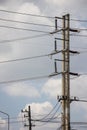 Closeup Eletricity line and electricity post