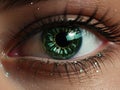 Closeup of Emerald Eye with Prism Effect - AI Generated