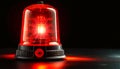 Emergency Alarm Red Flashing Light Isolated on Black Background - Generative Ai Royalty Free Stock Photo