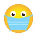 Closeup emoji icon in medical mask covid vector Royalty Free Stock Photo