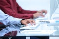 Closeup of employees typing on the keyboard Royalty Free Stock Photo