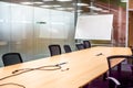 Closeup of an empty conference room after meeting Royalty Free Stock Photo