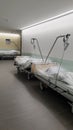 Closeup of the empty hospital beds - the concept of the end of the pandemic Royalty Free Stock Photo