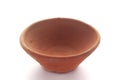 Closeup of Empty Indian Hand Made Clay Red Pot kulhad unglazed,  over white Background Royalty Free Stock Photo