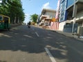 Closeup of Almost empty roads in a residential area due to lock down for Corona Virus or Covid 19