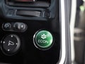 Closeup energy save mode button of eco car shiny and clean Royalty Free Stock Photo