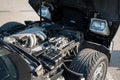 Closeup of the engine of the classic American sports car Chevrolet Corvette C4 Royalty Free Stock Photo