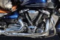 Closeup engine of the motorcycle Royalty Free Stock Photo