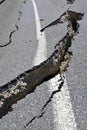 Closeup of an enormous earthquake crack in the Kaikoura Road