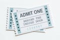 Closeup of an entertainment show ticket entertainment concept Royalty Free Stock Photo
