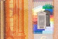 Closeup of 50 Euro banknote, Design of new 50 Euro Bills. European Money Fifty Euros. European Monetary Union. Hologram safety Royalty Free Stock Photo