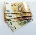 Closeup Euro Money Banknotes