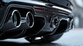 A closeup of the exhaust pipes opening showcasing any modifications or additions such as a custom exhaust tip or a Royalty Free Stock Photo