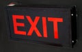 Exit sign, electrically operated glowing cabinet in a public place Royalty Free Stock Photo