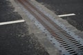 Closeup of an expansion joint on a bridge Royalty Free Stock Photo