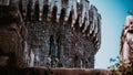 Closeup of the exterior walls of Butron castle in Gatika, Biscay, Spain Royalty Free Stock Photo