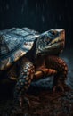 Closeup of the eye of an impressive tortoise. A close up of a tortoise\'s face.