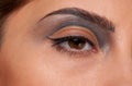 Closeup eye makeup zone of doll woman Royalty Free Stock Photo