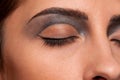 Closeup eye makeup zone of doll woman Royalty Free Stock Photo