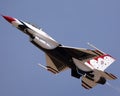 Closeup of F 16 USAF Thunderbird at Hill AFB. Ogden, Utah, USA.