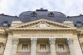 Closeup of facade of Central University Library of Bucharest Royalty Free Stock Photo