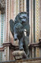 Closeup of the facade of Orvieto cathedral Royalty Free Stock Photo