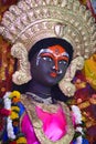 Closeup of face of Goddess Durga. Royalty Free Stock Photo