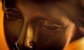 Closeup on face of gold statuette Royalty Free Stock Photo