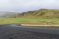 Closeup of The famous ring road of Iceland
