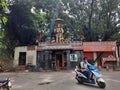 Closeup of famous Sri Dari Anjaneya Swamy Temple at CV Raman Road, Subedarpalya, Yeswanthpur