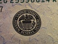 Closeup Of Federal Reserve System Seal On Currency Royalty Free Stock Photo