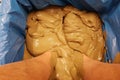 Closeup of feet therapy with mud Royalty Free Stock Photo