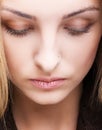 Closeup of female face with closed eye Royalty Free Stock Photo