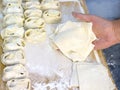 Hand making flour confectionery