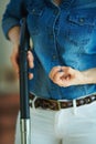 Closeup on female checking nails after housekeeping Royalty Free Stock Photo