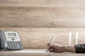 Closeup of female lawyer or executive signing a contract Royalty Free Stock Photo