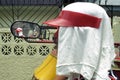 Closeup of a Filipino taxi driver on tricycle