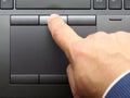 Closeup finger typing laptop keyboard Royalty Free Stock Photo