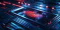 A closeup of a fingerprint being scanned for login authentication showcasing advanced security