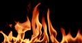 Closeup Fire flame abstract background Royalty Free Stock Photo