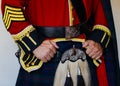 Closeup of fireman in traditional Scottish outfit