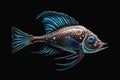 Closeup Fish Highly Oil Cloisonne Blue Djinn Surface Painter