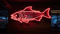 Closeup fish neon sign outdoors