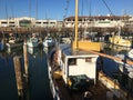 Closeup of a fishing boat moored to the pier. San Francisco Royalty Free Stock Photo