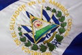 Closeup of the flag of El Salvador under the lights - patriotic concept