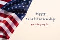 Text happy constitution day and american flag Royalty Free Stock Photo