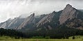 Closeup of Flatiron mountains in Boulder, Colorado Royalty Free Stock Photo