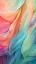 Closeup of flowing silk sheets with abstract colors